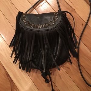 Lucky brand bohemian leather crossbody bag fringe